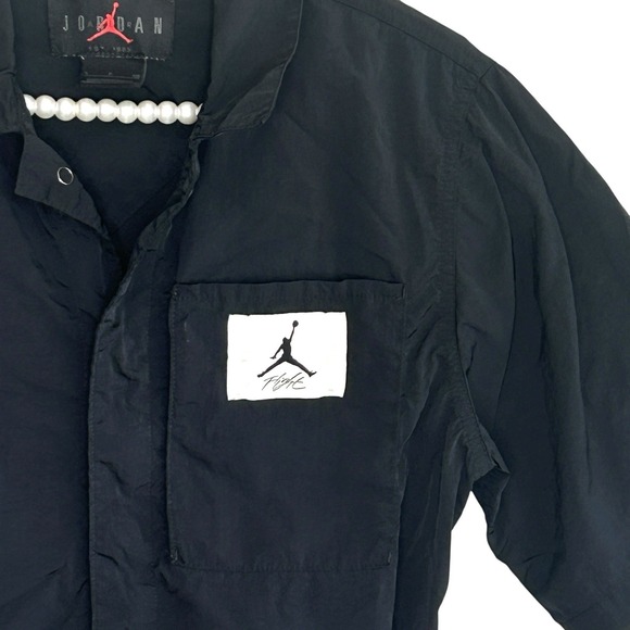 Air Jordan Parachute Jumpsuit‎ Small Black Utility Streetwear Tapered Pockets - Picture 4 of 10